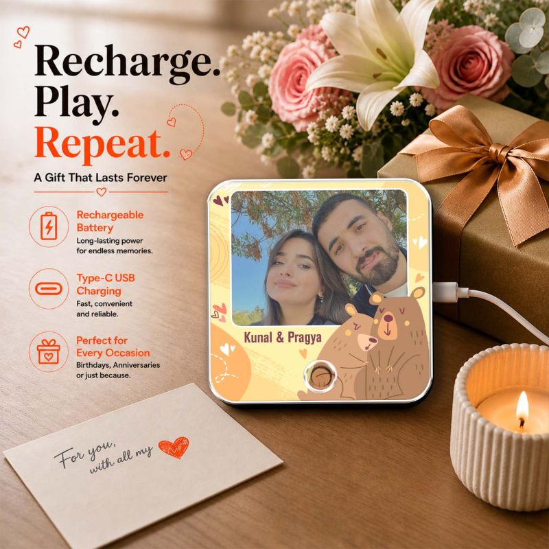 Gift for Girlfriend Boyfriend Cute Bear Theme Musical Fridge Magnet  UV Printed  Playable Music Feature Best Memorable Gift Decorative Magnet